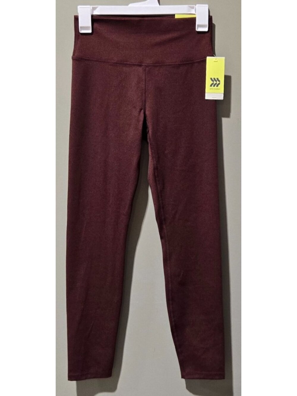 All In Motion Heather Dark Red High Rise & Sculpt Fit 7/8 Leggings - Size XS